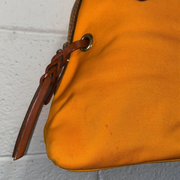 [Dooney & Bourke] Marigold Orange Nylon Domed Shoulder Satchel Handbag - Picture 5 of 12